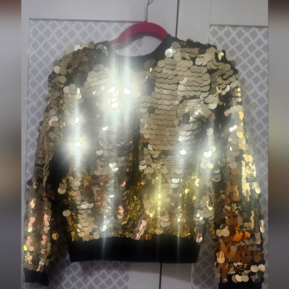 Gold Sequin Sweater